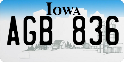 IA license plate AGB836