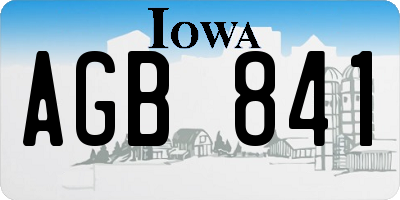 IA license plate AGB841