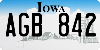 IA license plate AGB842