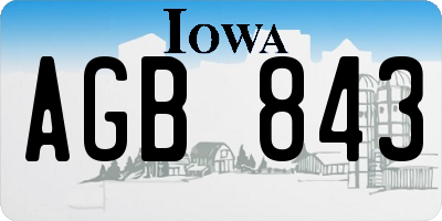 IA license plate AGB843