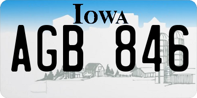 IA license plate AGB846