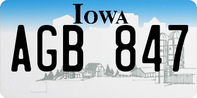 IA license plate AGB847