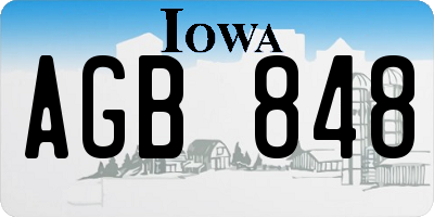 IA license plate AGB848