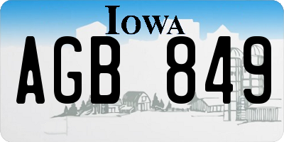 IA license plate AGB849