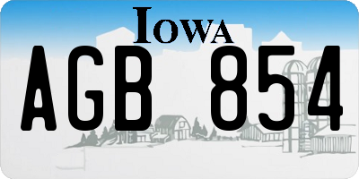 IA license plate AGB854