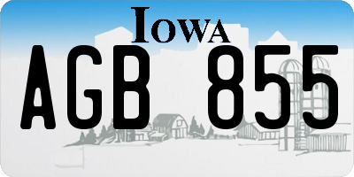 IA license plate AGB855