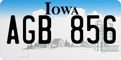 IA license plate AGB856