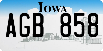 IA license plate AGB858