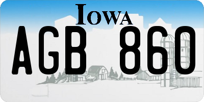 IA license plate AGB860