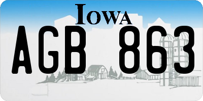 IA license plate AGB863