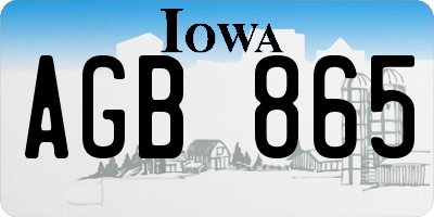 IA license plate AGB865