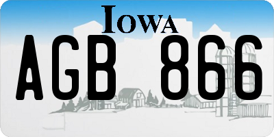 IA license plate AGB866