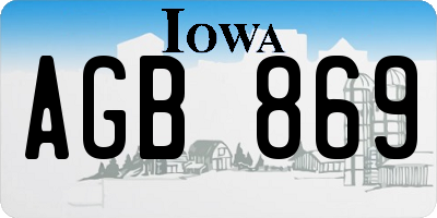 IA license plate AGB869