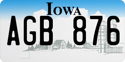 IA license plate AGB876