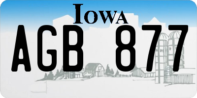 IA license plate AGB877