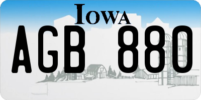 IA license plate AGB880