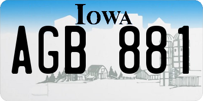 IA license plate AGB881