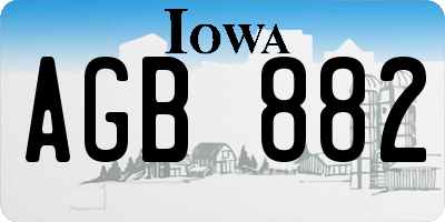 IA license plate AGB882