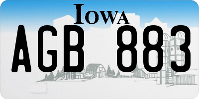 IA license plate AGB883