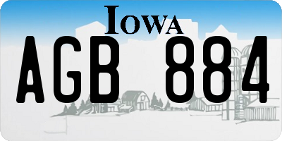 IA license plate AGB884