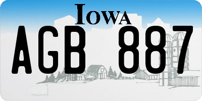 IA license plate AGB887