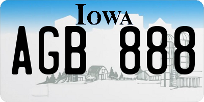 IA license plate AGB888