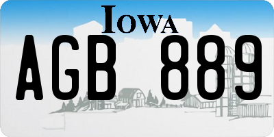 IA license plate AGB889