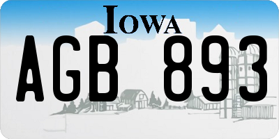 IA license plate AGB893