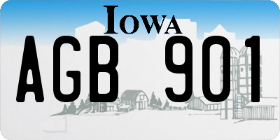 IA license plate AGB901