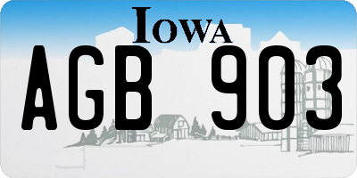 IA license plate AGB903