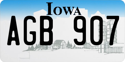 IA license plate AGB907