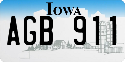 IA license plate AGB911