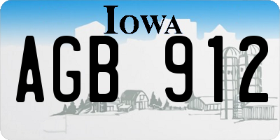 IA license plate AGB912