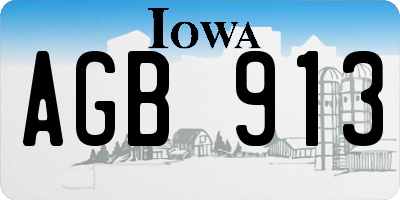 IA license plate AGB913