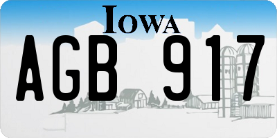 IA license plate AGB917