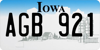 IA license plate AGB921