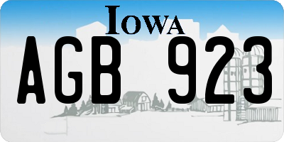 IA license plate AGB923