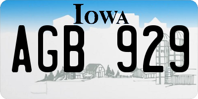 IA license plate AGB929