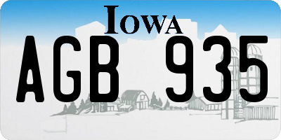 IA license plate AGB935