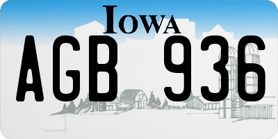 IA license plate AGB936