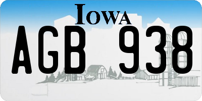 IA license plate AGB938