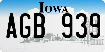 IA license plate AGB939