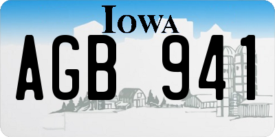 IA license plate AGB941