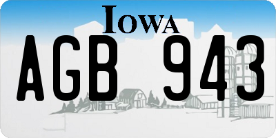 IA license plate AGB943