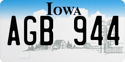 IA license plate AGB944