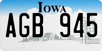 IA license plate AGB945