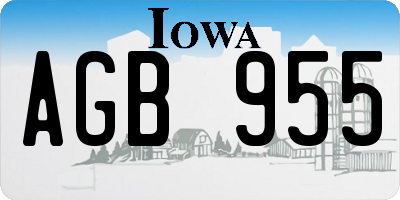 IA license plate AGB955