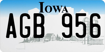 IA license plate AGB956