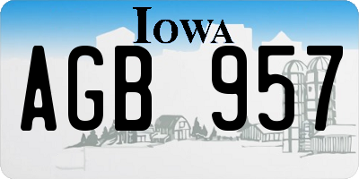 IA license plate AGB957