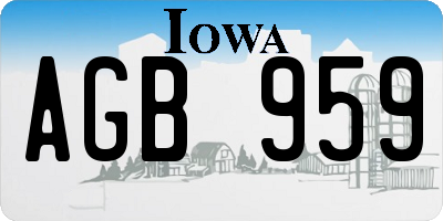 IA license plate AGB959